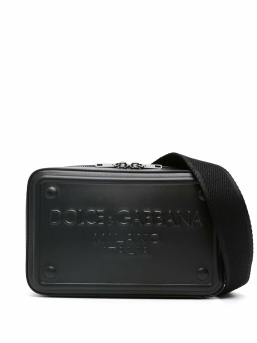 Dolce & Gabbana logo-embossed leather crossbody bag - Polo Avenue
